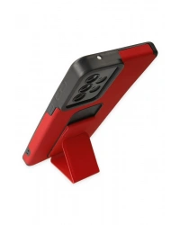 Newface Samsung Galaxy A33 5G Kılıf Mega Standlı Silikon - Kırmızı