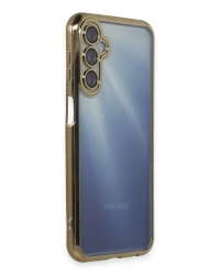 Newface Samsung Galaxy A35 5G Kılıf Razer Lensli Silikon - Gold