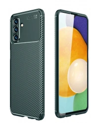 Newface Samsung Galaxy A36 Kılıf Auto Focus Karbon Kapak - Koyu Yeşil