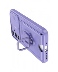 Newface Samsung Galaxy A36 Kılıf Zuma Kartvizitli Yüzüklü Silikon - Lila