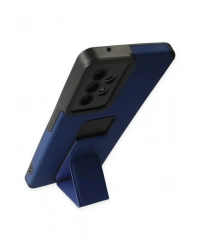 Newface Samsung Galaxy A53 5G Kılıf Mega Standlı Silikon - Mavi