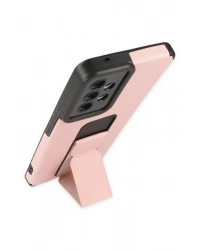 Newface Samsung Galaxy A53 5G Kılıf Mega Standlı Silikon - Pudra