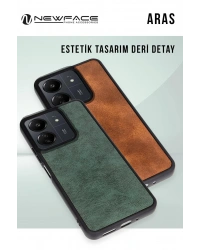 Newface Samsung Galaxy A56 Kılıf Aras Deri Kapak - Kırmızı