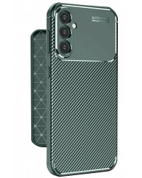 Newface Samsung Galaxy A56 Kılıf Auto Focus Karbon Kapak - Koyu Yeşil