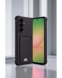 Newface Samsung Galaxy A56 Kılıf Kelvin Kartvizitli Silikon - Derin Mor