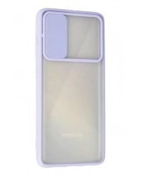 Newface Samsung Galaxy A71 Kılıf Palm Buzlu Kamera Sürgülü Silikon - Lila