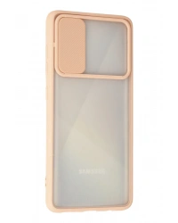 Newface Samsung Galaxy A71 Kılıf Palm Buzlu Kamera Sürgülü Silikon - Pembe