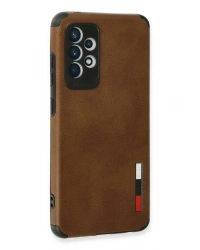 Newface Samsung Galaxy A72 Kılıf Loop Deri Silikon - Kahverengi