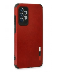 Newface Samsung Galaxy A72 Kılıf Loop Deri Silikon - Kırmızı