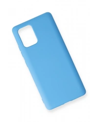 Newface Samsung Galaxy A91 / S10 Lite Kılıf Nano içi Kadife Silikon - Mavi