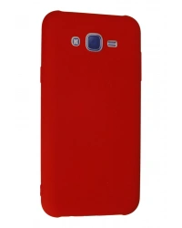 Newface Samsung Galaxy J7 Kılıf Nano içi Kadife Silikon - Kırmızı
