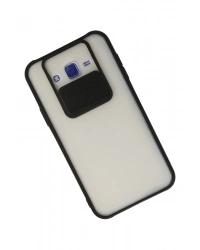 Newface Samsung Galaxy J7 Kılıf Palm Buzlu Kamera Sürgülü Silikon - Siyah