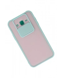 Newface Samsung Galaxy J7 Kılıf Palm Buzlu Kamera Sürgülü Silikon - Turkuaz