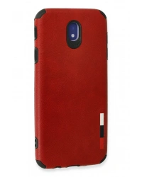 Newface Samsung Galaxy J7 Pro / J730 Kılıf Loop Deri Silikon - Kırmızı
