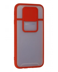 Newface Samsung Galaxy J7 Pro / J730 Kılıf Palm Buzlu Kamera Sürgülü Silikon - Kırmızı