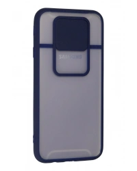 Newface Samsung Galaxy J7 Pro / J730 Kılıf Palm Buzlu Kamera Sürgülü Silikon - Lacivert