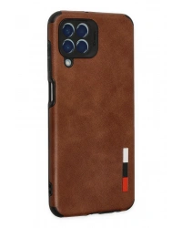 Newface Samsung Galaxy M33 Kılıf Loop Deri Silikon - Kahverengi