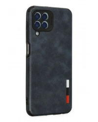 Newface Samsung Galaxy M33 Kılıf Loop Deri Silikon - Lacivert