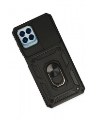 Newface Samsung Galaxy M33 Kılıf Pars Lens Yüzüklü Silikon - Siyah