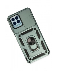 Newface Samsung Galaxy M33 Kılıf Pars Lens Yüzüklü Silikon - Yeşil