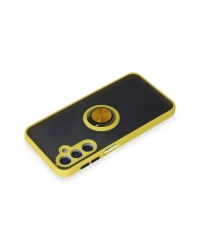 Newface Samsung Galaxy M34 5G Kılıf Montreal Yüzüklü Silikon Kapak - Sarı