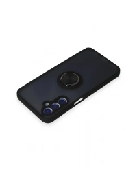 Newface Samsung Galaxy M34 5G Kılıf Montreal Yüzüklü Silikon Kapak - Siyah