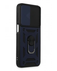 Newface Samsung Galaxy M34 5G Kılıf Pars Lens Yüzüklü Silikon - Lacivert