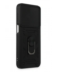 Newface Samsung Galaxy M34 5G Kılıf Pars Lens Yüzüklü Silikon - Siyah