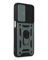 Newface Samsung Galaxy M34 5G Kılıf Pars Lens Yüzüklü Silikon - Yeşil