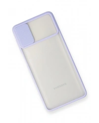 Newface Samsung Galaxy M51 Kılıf Palm Buzlu Kamera Sürgülü Silikon - Lila