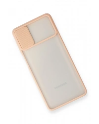 Newface Samsung Galaxy M51 Kılıf Palm Buzlu Kamera Sürgülü Silikon - Pembe