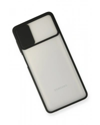 Newface Samsung Galaxy M51 Kılıf Palm Buzlu Kamera Sürgülü Silikon - Siyah