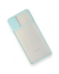 Newface Samsung Galaxy M51 Kılıf Palm Buzlu Kamera Sürgülü Silikon - Turkuaz