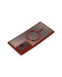 Newface Samsung Galaxy Note 20 Ultra Kılıf Kross Magneticsafe Kapak - Kırmızı