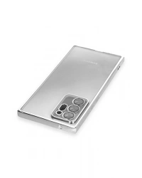 Newface Samsung Galaxy Note 20 Ultra Kılıf Razer Lensli Silikon - Gümüş