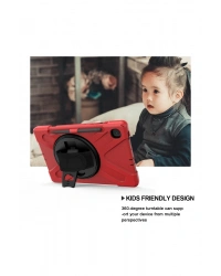 Newface Samsung Galaxy P610 Tab S6 Lite 10.4 Kılıf Amazing Tablet Kapak - Kırmızı