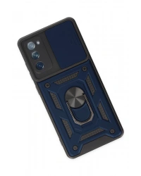 Newface Samsung Galaxy S20 FE Kılıf Pars Lens Yüzüklü Silikon - Lacivert