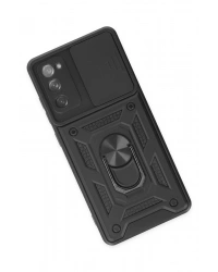 Newface Samsung Galaxy S20 FE Kılıf Pars Lens Yüzüklü Silikon - Siyah