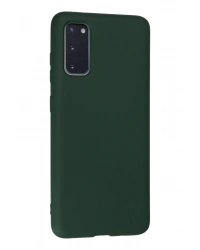 Newface Samsung Galaxy S20 Kılıf Nano içi Kadife Silikon - Koyu Yeşil