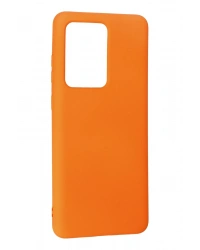 Newface Samsung Galaxy S20 Ultra Kılıf Nano içi Kadife Silikon - Turuncu