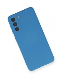 Newface Samsung Galaxy S21 FE Kılıf Nano içi Kadife Silikon - Mavi