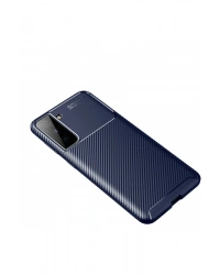 Newface Samsung Galaxy S21 Plus Kılıf Auto Focus Karbon Kapak - Lacivert