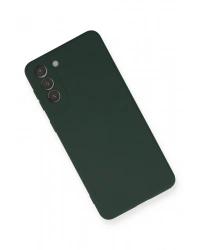 Newface Samsung Galaxy S21 Plus Kılıf Nano içi Kadife Silikon - Koyu Yeşil