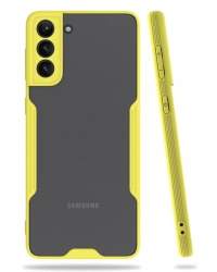 Newface Samsung Galaxy S21 Plus Kılıf Platin Silikon - Sarı