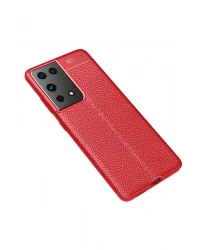 Newface Samsung Galaxy S21 Ultra Kılıf Auto Focus Kapak - Kırmızı