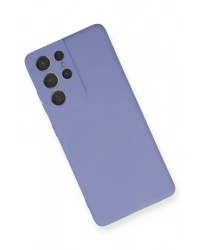Newface Samsung Galaxy S21 Ultra Kılıf Nano içi Kadife Silikon - Lila