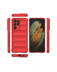 Newface Samsung Galaxy S21 Ultra Kılıf Optimum Silikon - Kırmızı