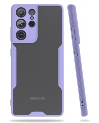 Newface Samsung Galaxy S21 Ultra Kılıf Platin Silikon - Lila