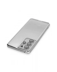 Newface Samsung Galaxy S21 Ultra Kılıf Razer Lensli Silikon - Gümüş