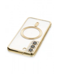 Newface Samsung Galaxy S22 Kılıf Kross Magneticsafe Kapak - Gold